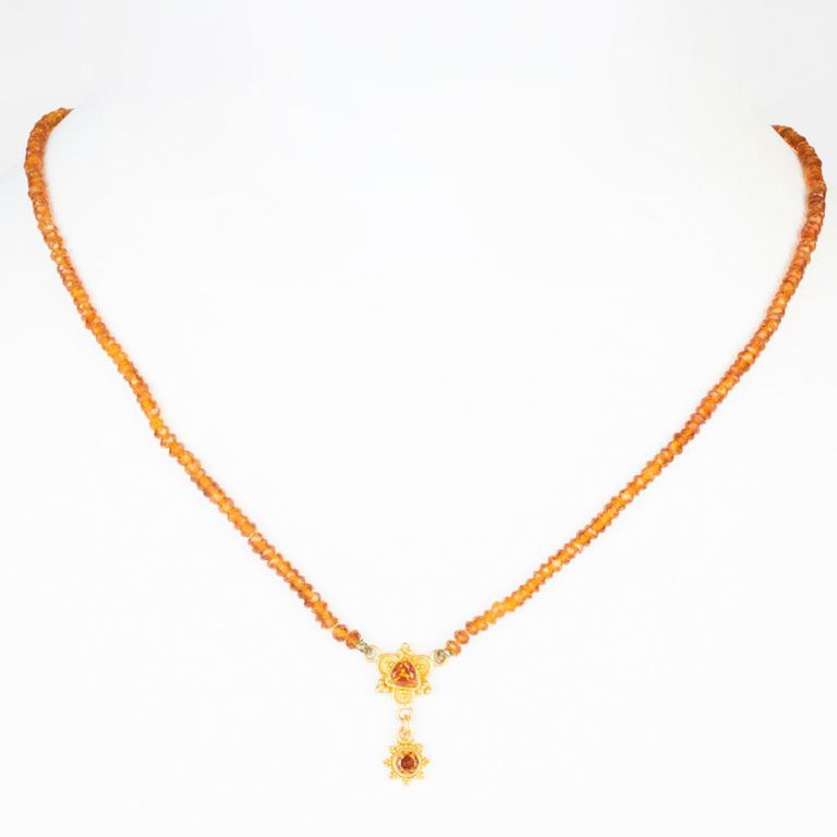 22k Gold and Citrine Beaded Necklace