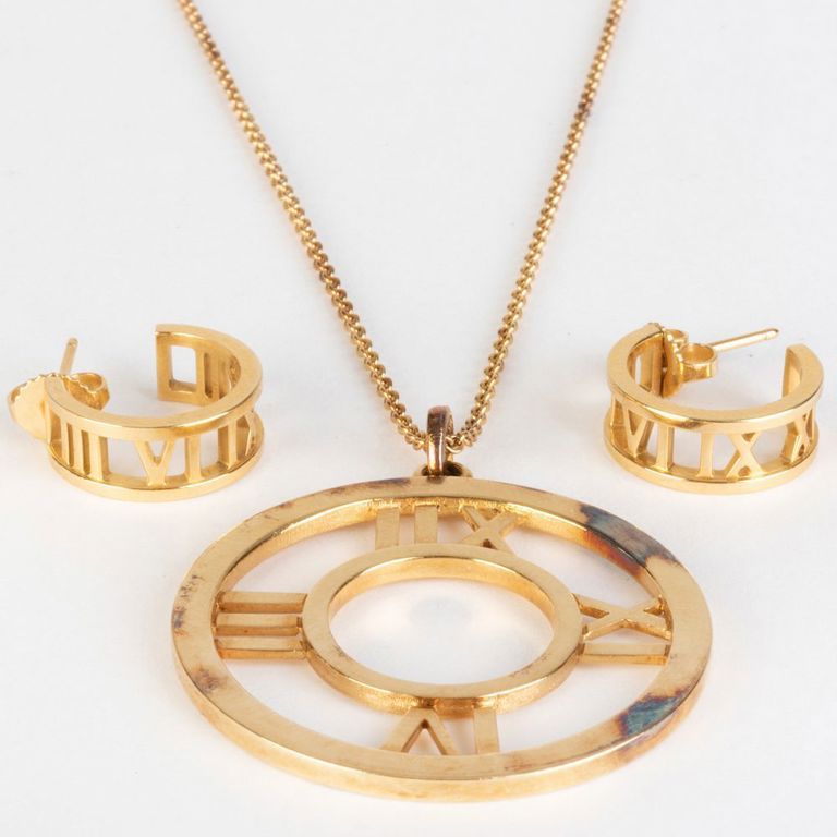 Tiffany & Co. Pendant Necklace and a Pair Atlas Earrings
