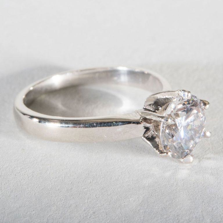 14k White Gold and Laboratory-Grown Diamond Ring