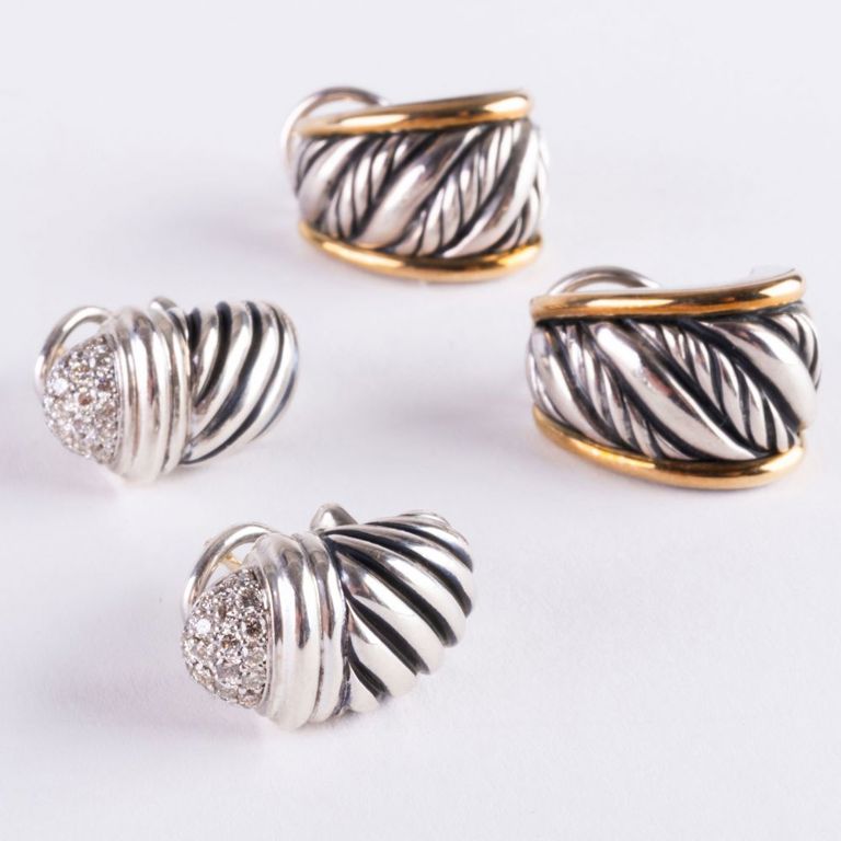 Two pairs of David Yurman earrings