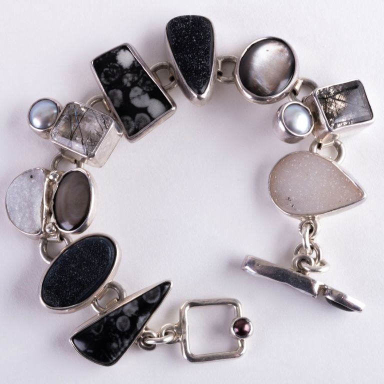 Echo of the Dreamer sterling silver and mixed stone bracelet