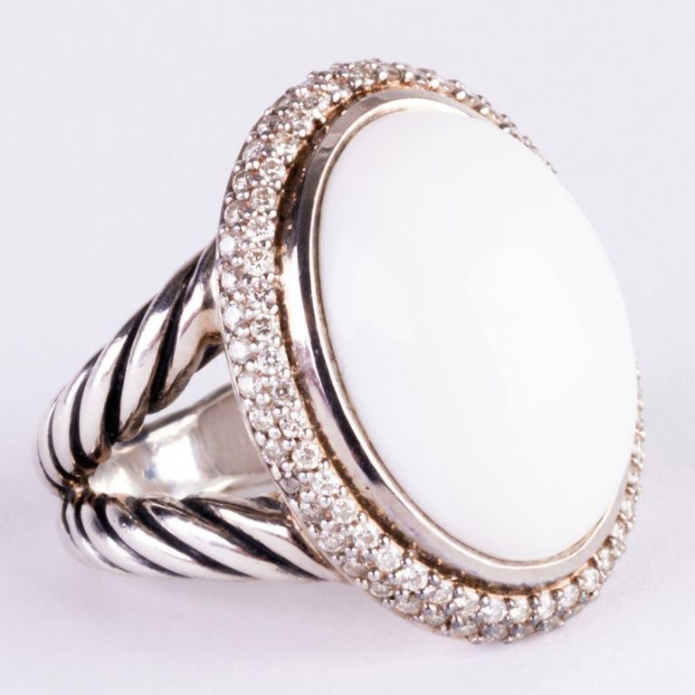 David Yurman sterling silver and diamond ring