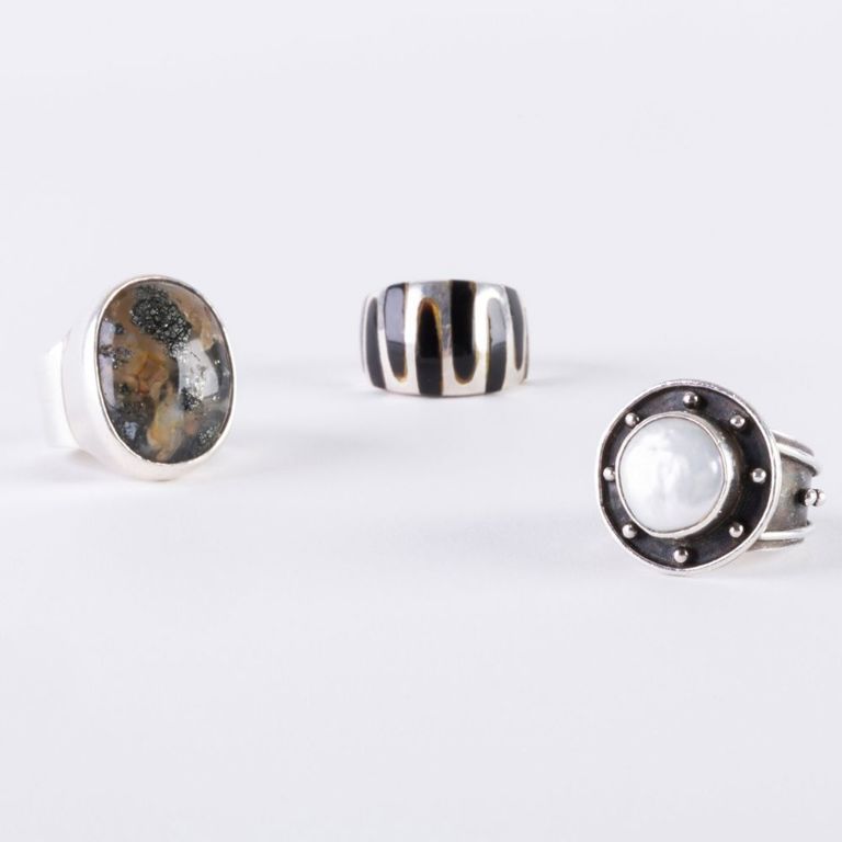 Three sterling silver rings