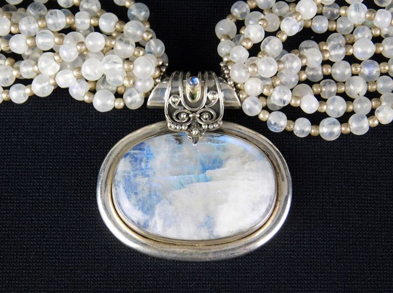 Sterling Silver Bead and Abalone Necklace