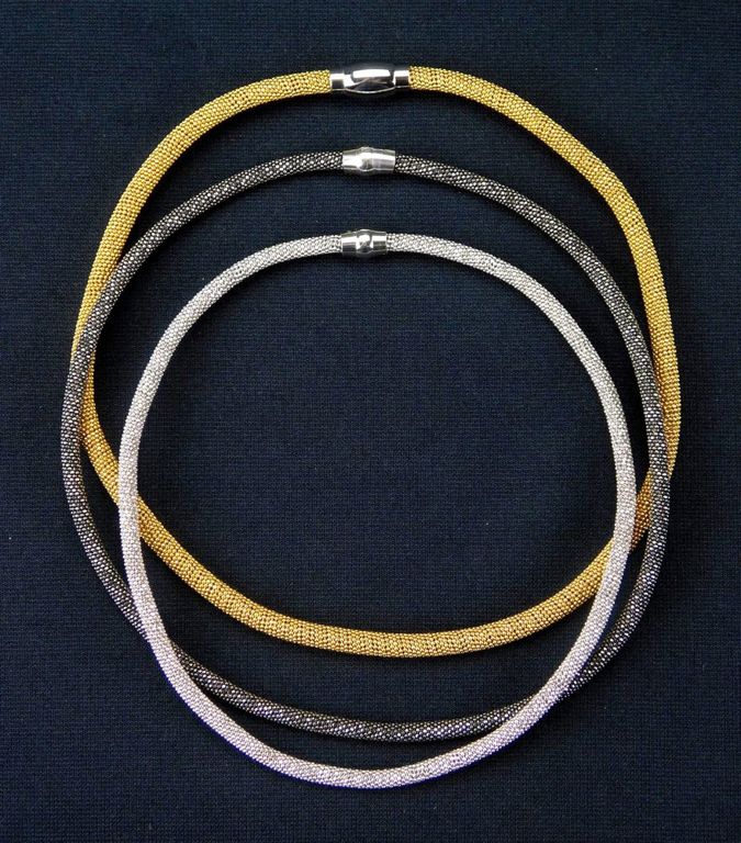 3 Woven Metal Necklaces