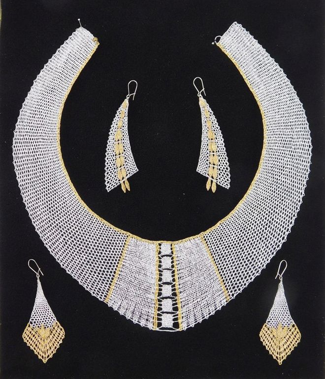 Vlasta Wasserbauerova Woven Necklace and Earrings