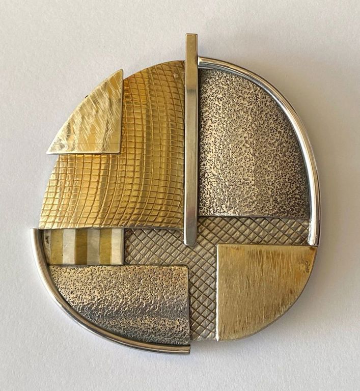 Sterling Silver and 18k Gold Brooch