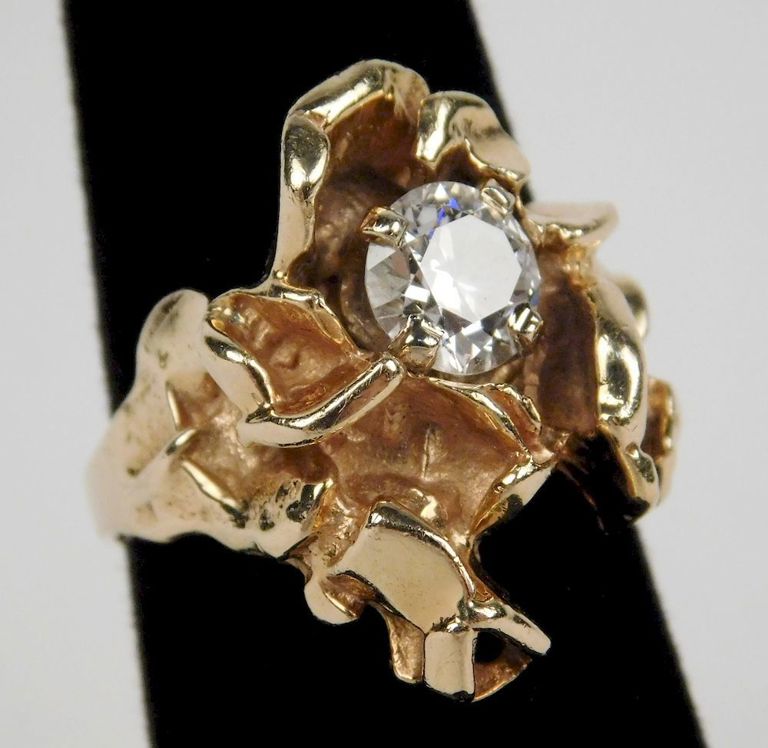 14k Yellow Gold Ladies Diamond Ring