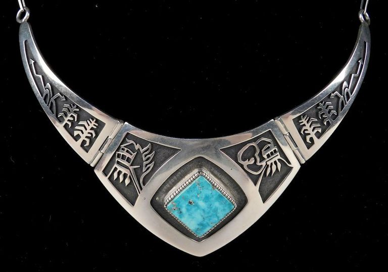 Raymond Kyasyousie Hopi Sterling Silver Necklace