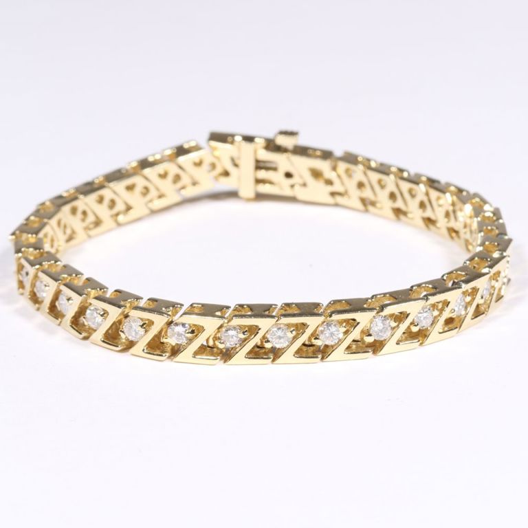 14k yellow gold diamonds tennis bracelet