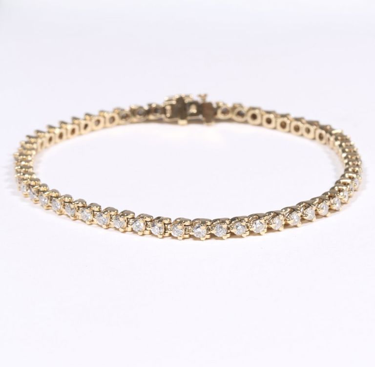 14k yellow gold diamonds tennis bracelet