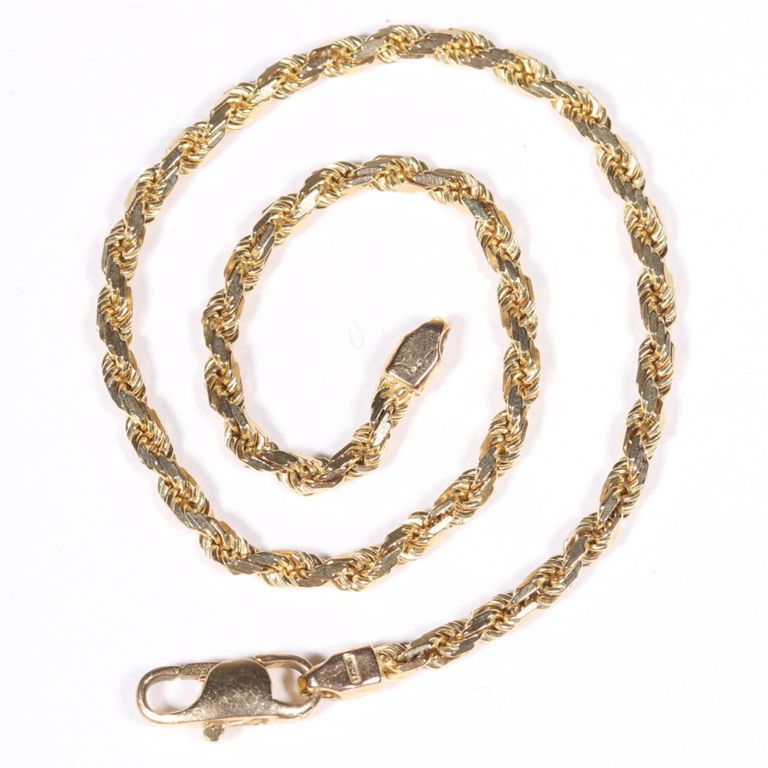 14k yellow gold rope chain bracelet