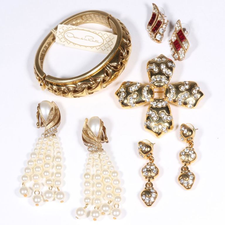 Oscar de la Renta designer couture 5pc. jewelry group