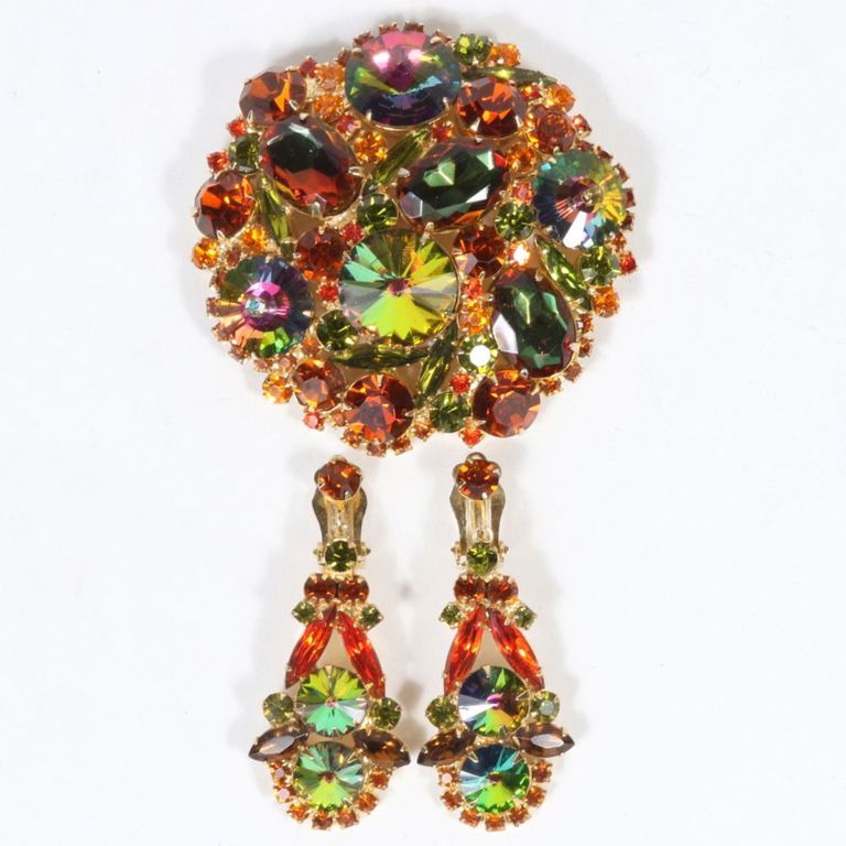 Matching brooch and earrings