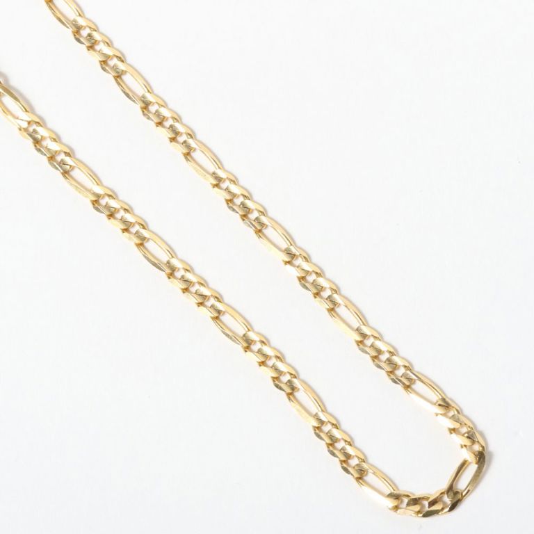 14k yellow gold Figaro link chain bracelet