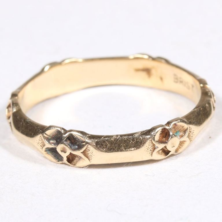 14k yellow gold floral ring