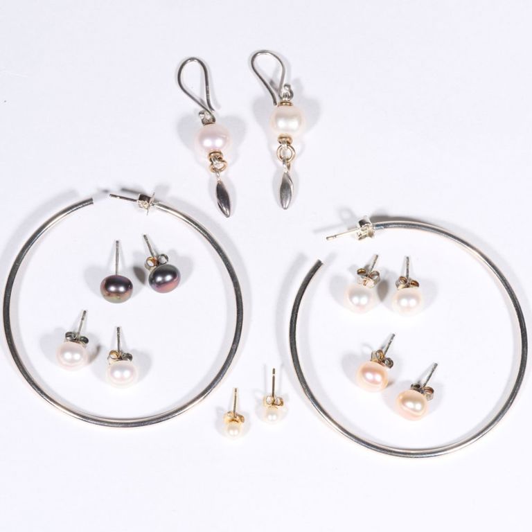 Seven pairs of earrings