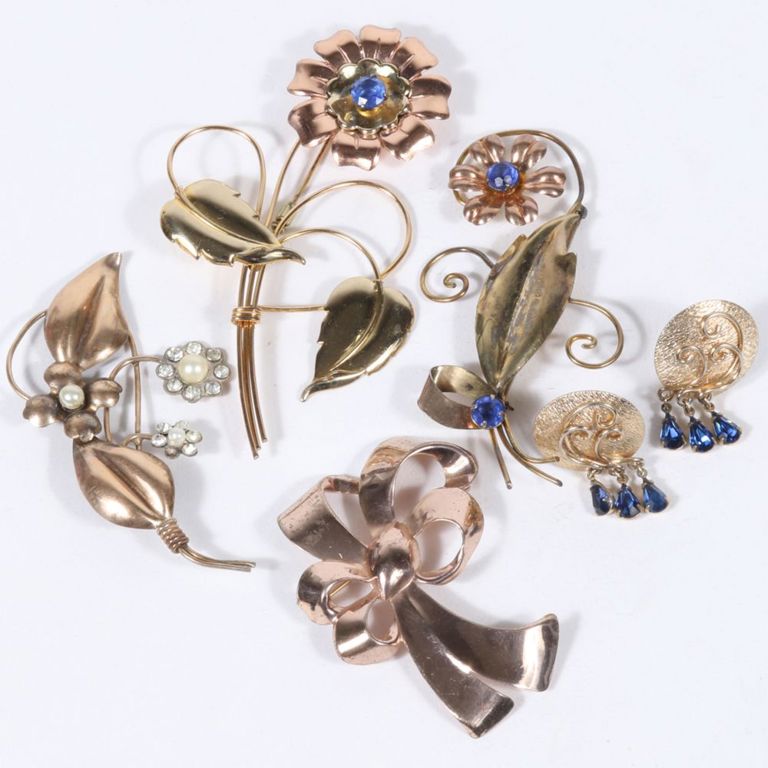 Vintage Retro gold filled jewelry group