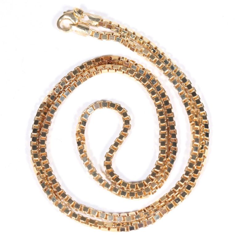 14k yellow gold box chain necklace