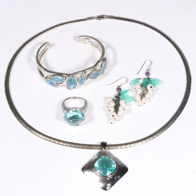 Sterling silver 4pc jewelry group