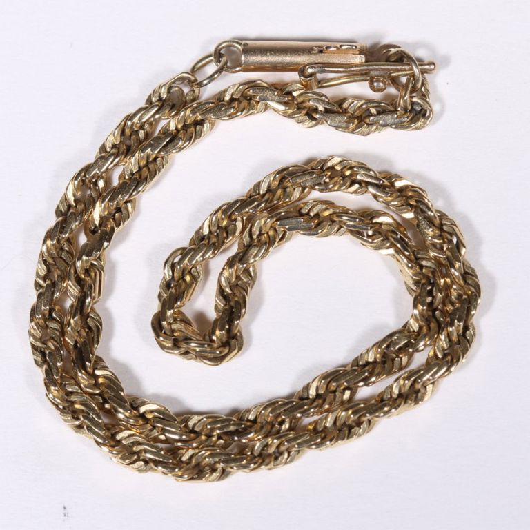 14k yellow gold rope chain bracelet