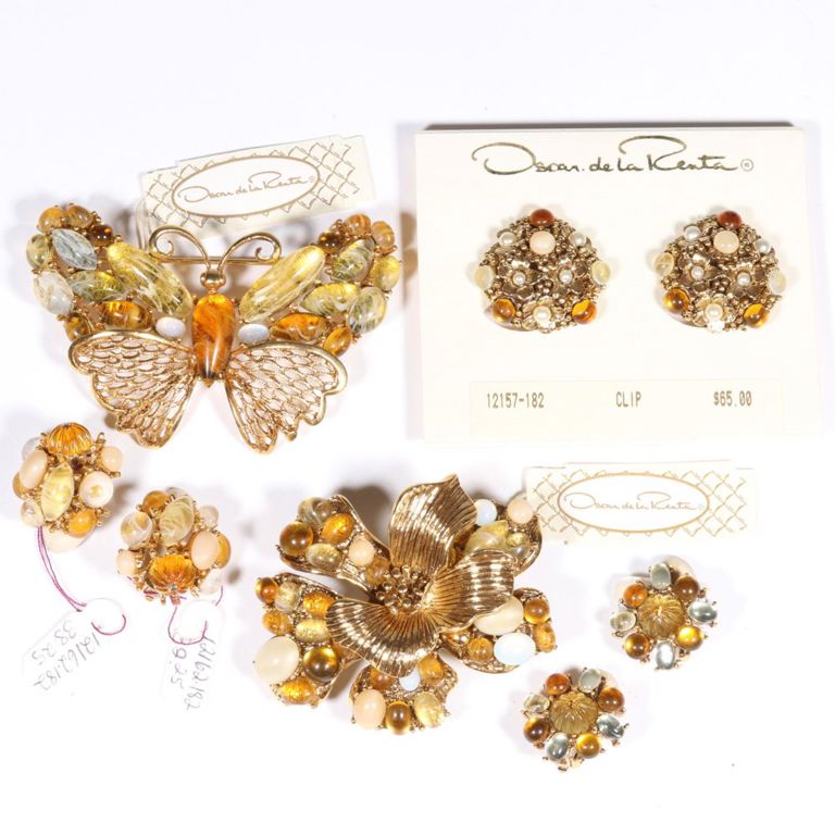 Oscar de la Renta designer couture 5pc. jewelry group