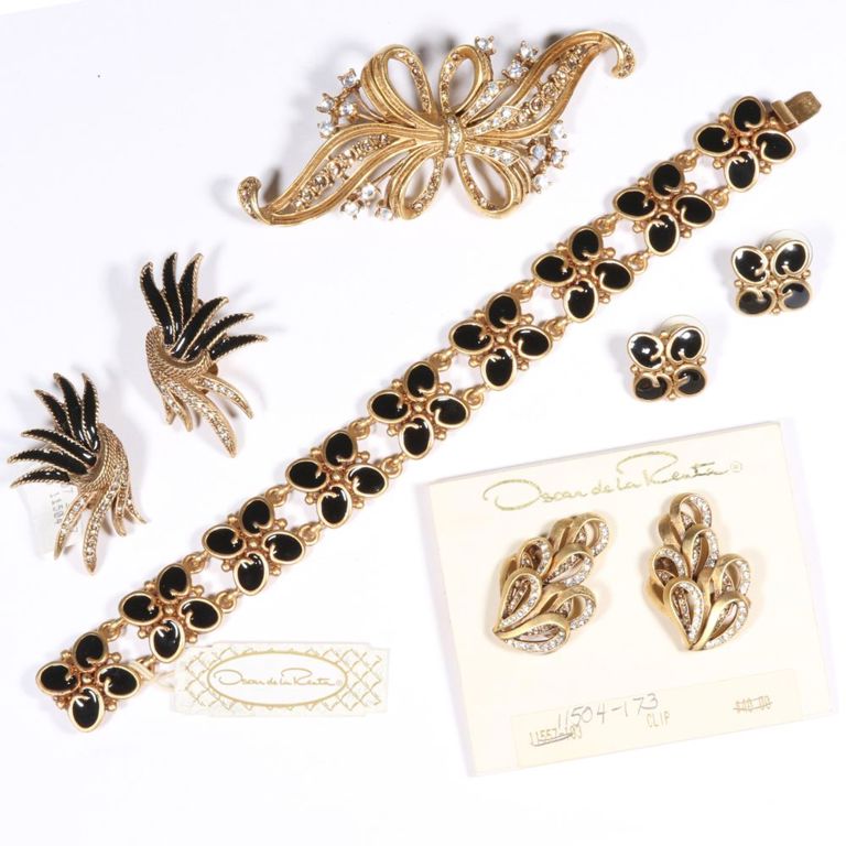 Oscar de la Renta designer couture 5pc. jewelry group