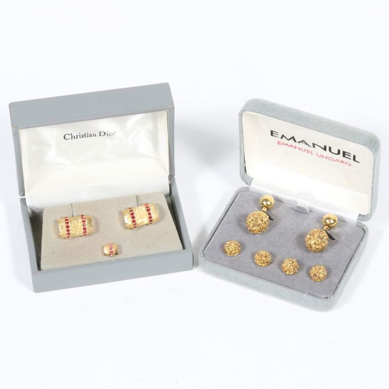 Cufflink and tie tack sets in original boxes