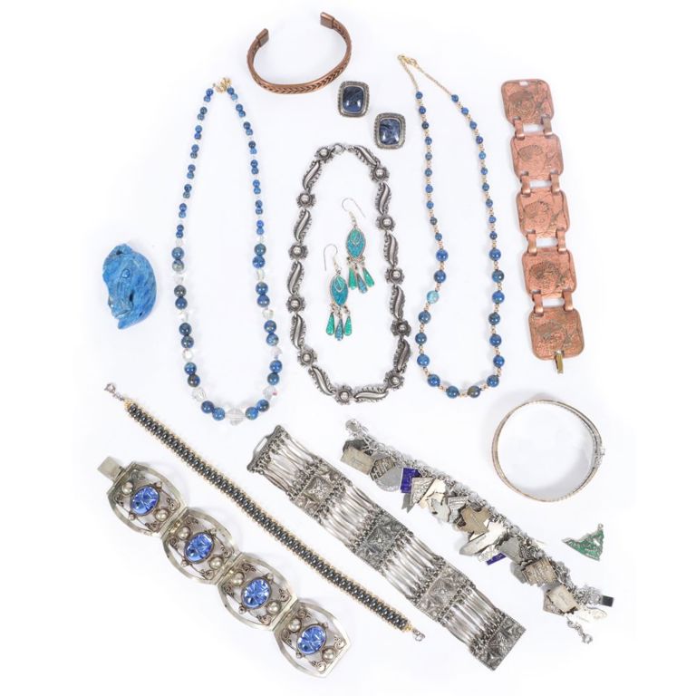 Vintage and Southwest style sterling silver jewelry set