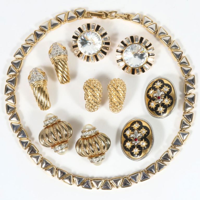 Vintage designer six piece jewelry group