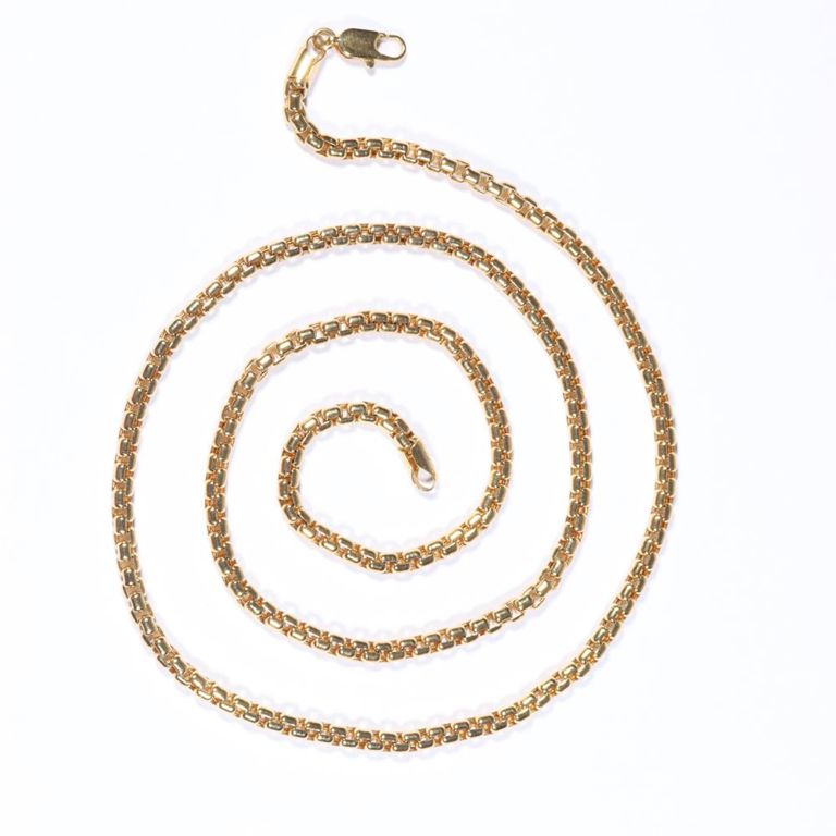 14k yellow gold box chain necklace