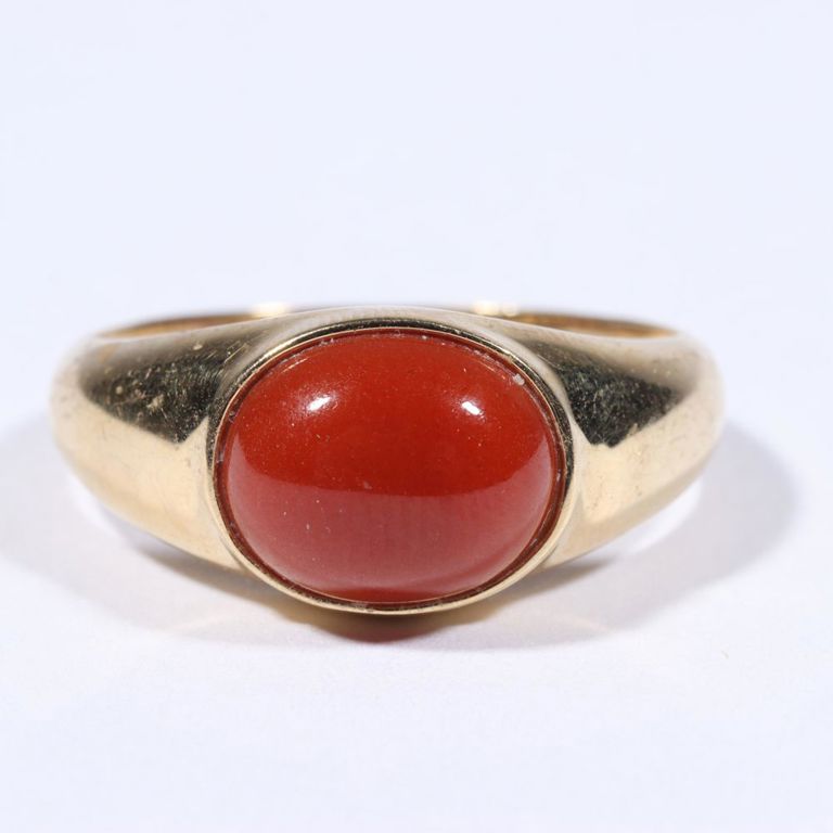 14k yellow gold carnelian ring