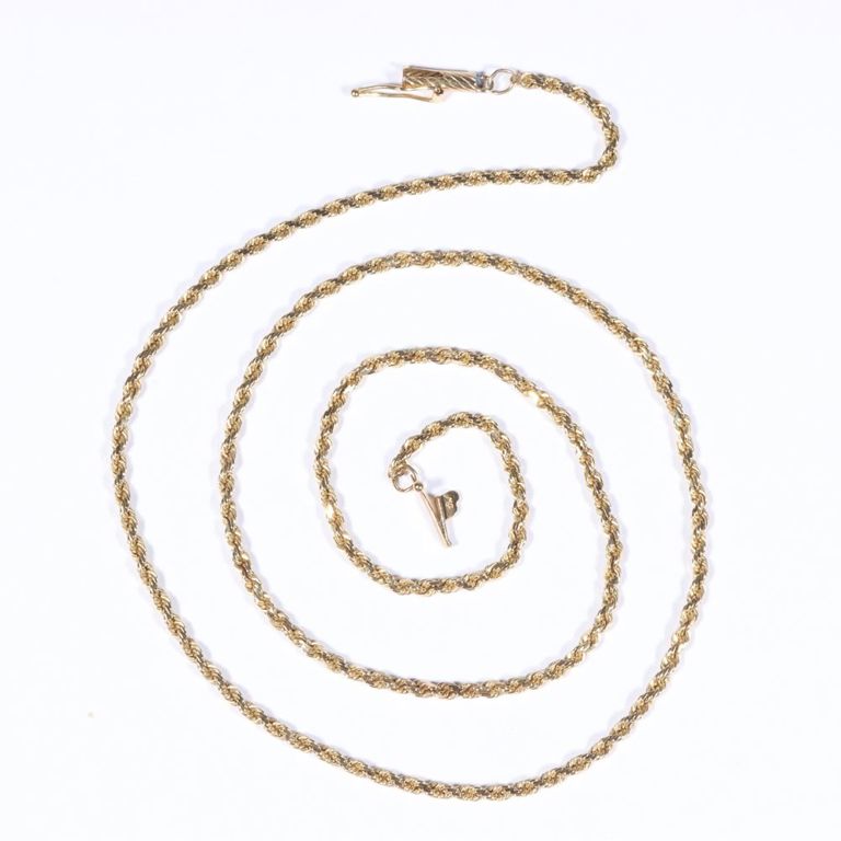 14k yellow gold rope chain necklace