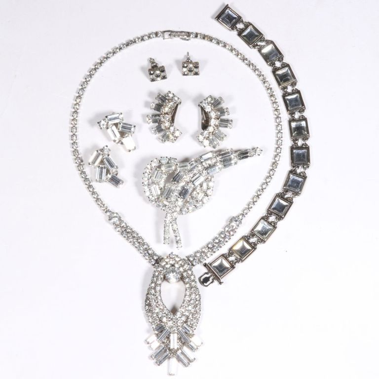 Vintage rhinestone crystal 6pc. group