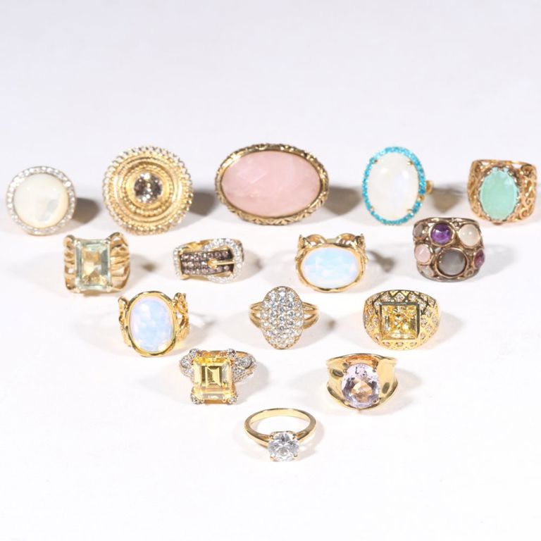 Big group of fifteen 925 sterling silver rings