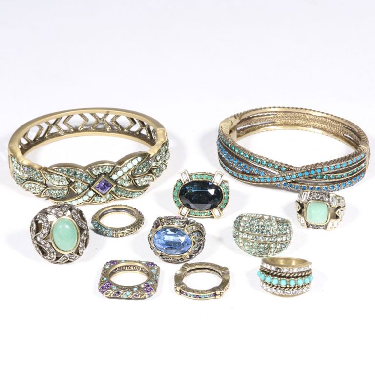 Heidi daus 11pc jewelry group with bracelets and rings