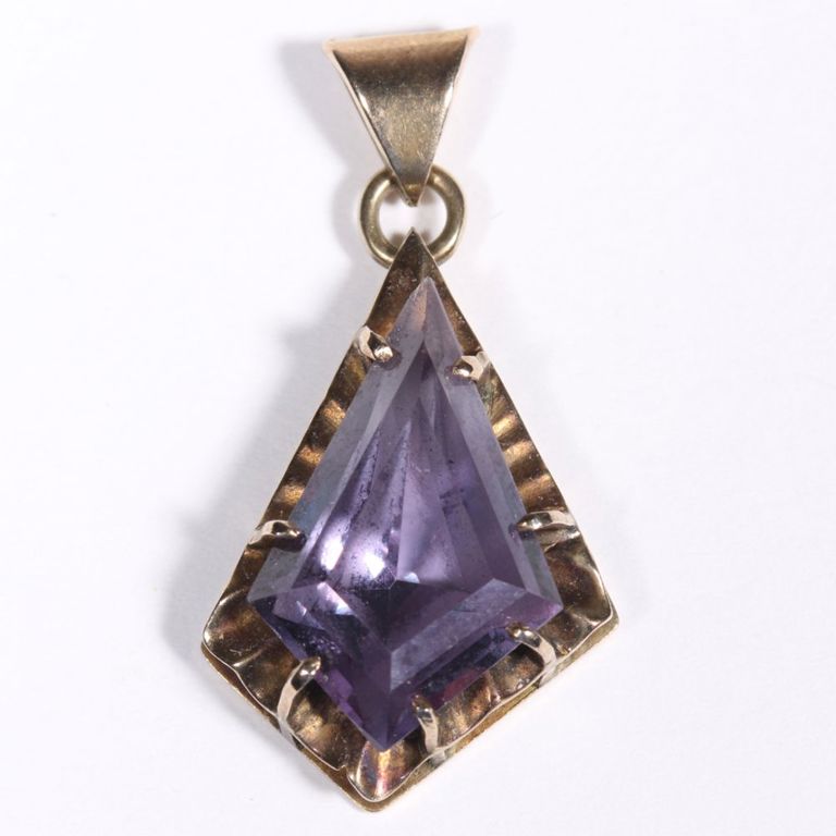 14k rose gold gemstone pendant