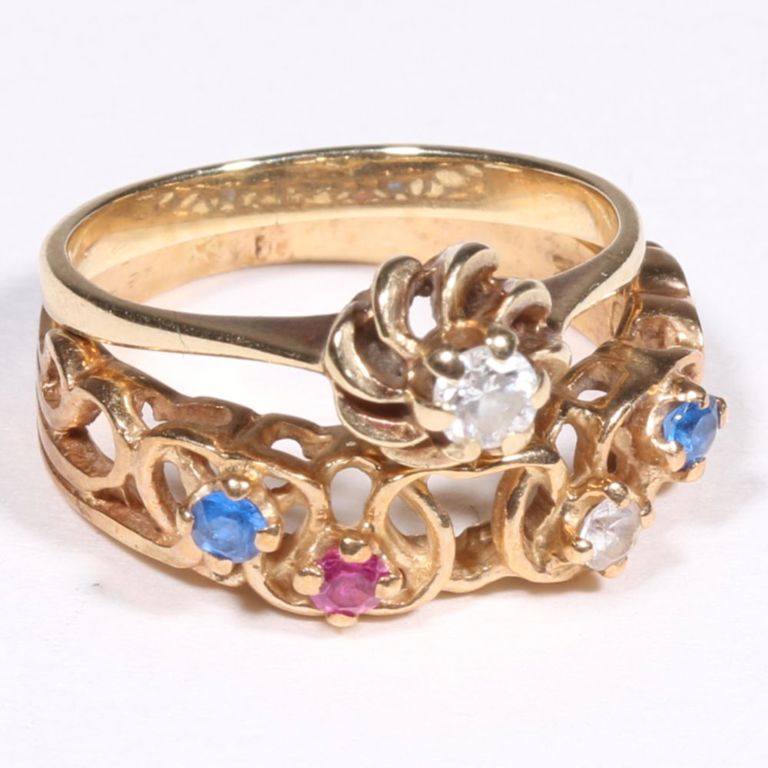 10k yellow gold gemstones rings