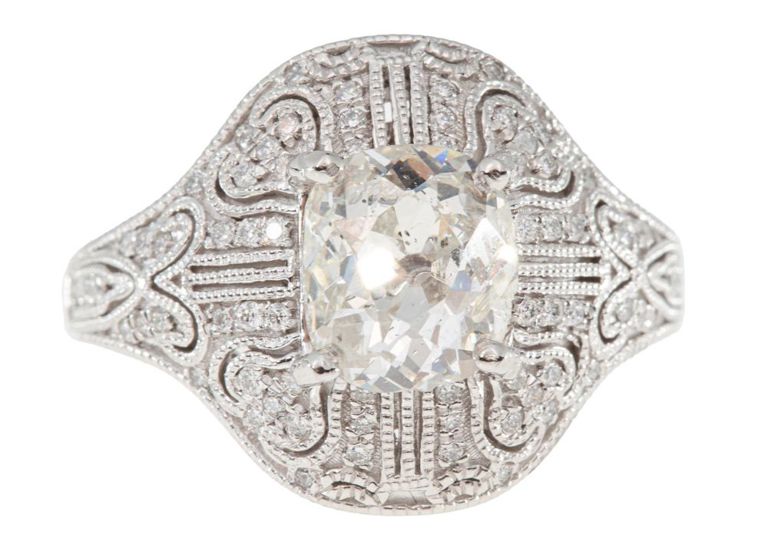Art Deco platinum and diamond ring