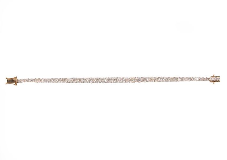 14k yellow gold and diamond tennis bracelet