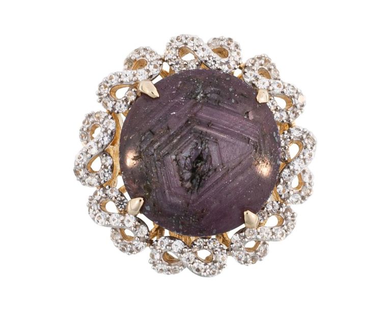 Gold vermeil, star ruby and sapphire ring