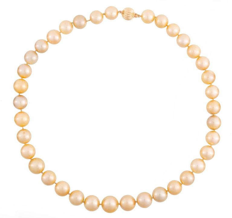 14k yellow gold pearl necklace