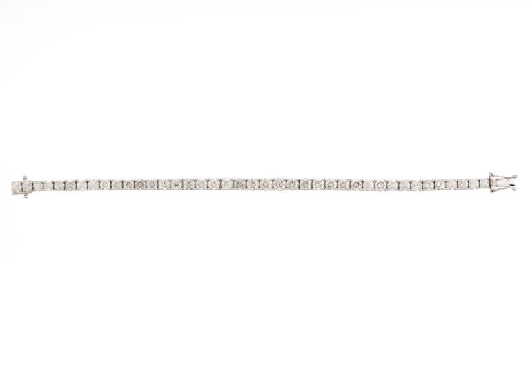 14k white gold and diamond bracelet