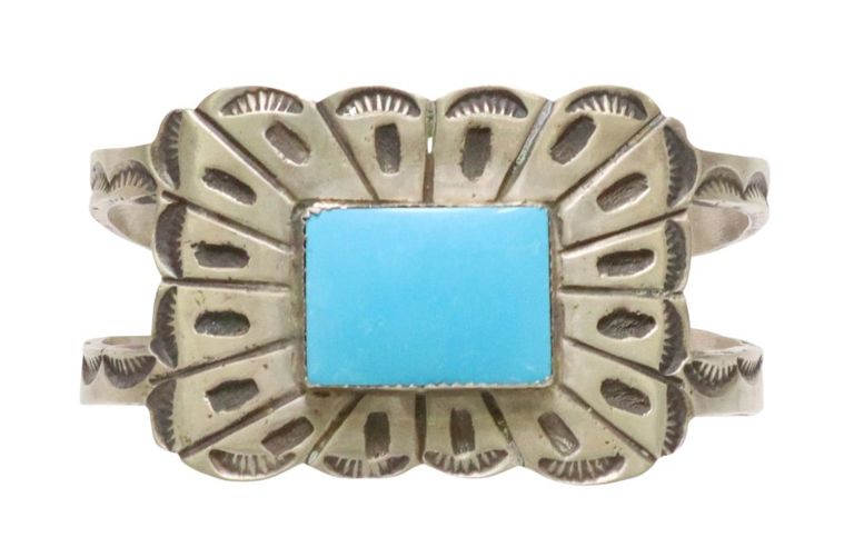 Native American Navajo Sterling Cuff Bracelet