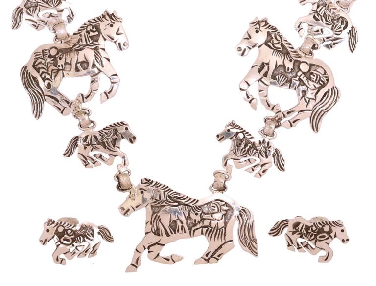 Lloyd Becenti Silver Storyteller Horse Jewelry
