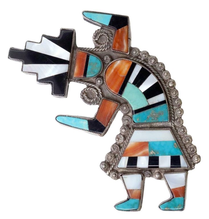 Large Native American Rainbow Man Brooch