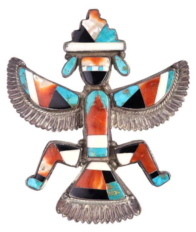 Large Native American Knifewing Brooch