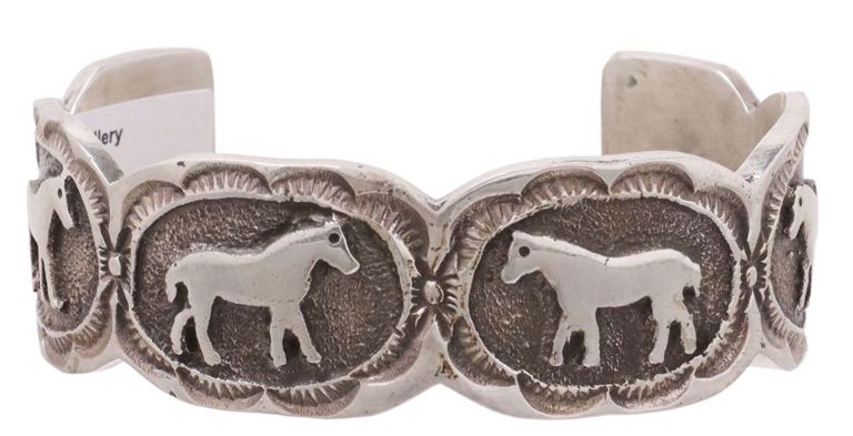 Emerson Kinsel Navajo Sterling Horse Cuff Bracelet