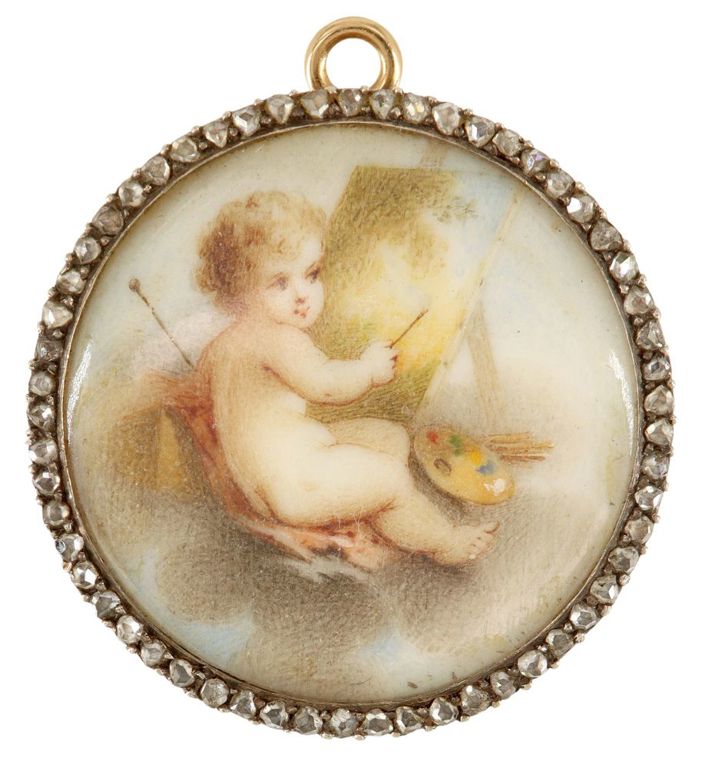 Antique 18k Gold Miniature Diamond Brooch