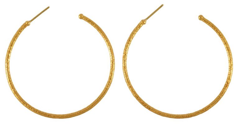 Estate Ara Collection 985 Gold Hoop Earrings